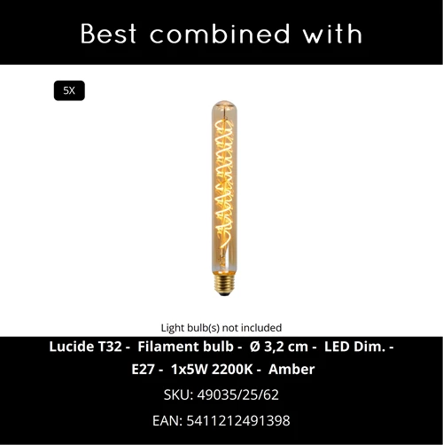 Lucide ORLANDO - Suspension - 5xE27 - Fumé - CROSSSELL